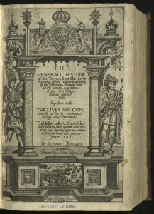 Title page of The Generall Historie of the Turkes